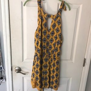 Mustard Yellow Cutout/Lace Romper